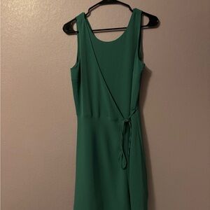 1. STATE green wrap mini dress
